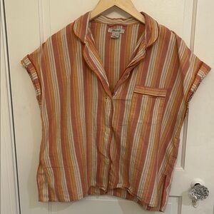 Madewell Striped Pajama Bedtime Button-Up Shirt